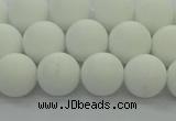 CPB413 15.5 inches 10mm round matte white porcelain beads