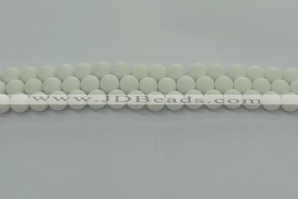 CPB413 15.5 inches 10mm round matte white porcelain beads