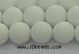 CPB414 15.5 inches 12mm round matte white porcelain beads