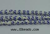 CPB501 15.5 inches 6mm round Painted porcelain beads