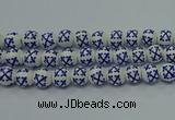 CPB521 15.5 inches 6mm round Painted porcelain beads