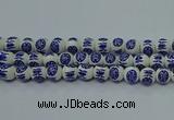 CPB531 15.5 inches 6mm round Painted porcelain beads