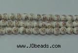 CPB574 15.5 inches 12mm round Painted porcelain beads