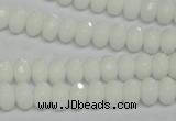 CPB58 15.5 inches 5*8mm faceted rondelle white porcelain beads