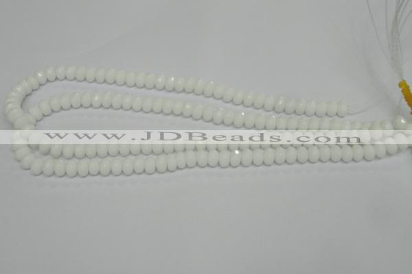 CPB58 15.5 inches 5*8mm faceted rondelle white porcelain beads