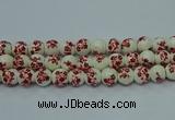 CPB611 15.5 inches 6mm round Painted porcelain beads