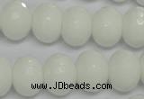 CPB62 15.5 inches 12*16mm faceted rondelle white porcelain beads