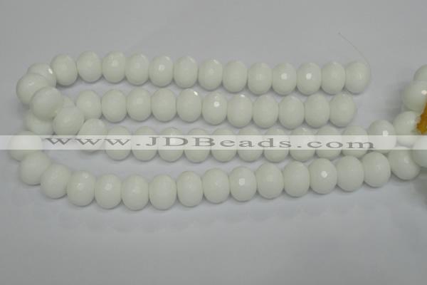 CPB63 15.5 inches 13*18mm faceted rondelle white porcelain beads