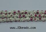 CPB631 15.5 inches 6mm round Painted porcelain beads