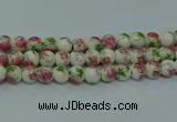 CPB651 15.5 inches 6mm round Painted porcelain beads