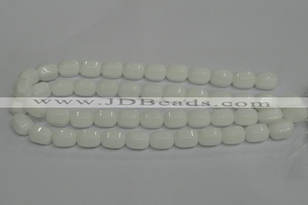 CPB66 15.5 inches 12*16mm drum white porcelain beads wholesale