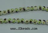 CPB661 15.5 inches 6mm round Painted porcelain beads