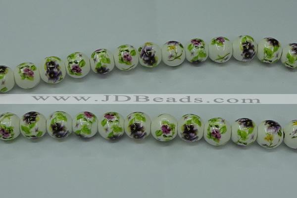 CPB661 15.5 inches 6mm round Painted porcelain beads