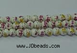 CPB693 15.5 inches 10mm round Painted porcelain beads