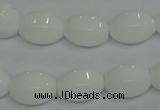 CPB70 15.5 inches 12*16mm rice white porcelain beads wholesale