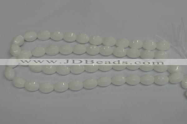 CPB70 15.5 inches 12*16mm rice white porcelain beads wholesale