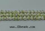 CPB723 15.5 inches 10mm round Painted porcelain beads