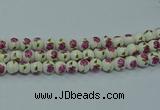 CPB741 15.5 inches 6mm round Painted porcelain beads