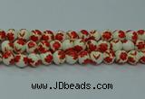 CPB763 15.5 inches 10mm round Painted porcelain beads