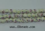 CPB771 15.5 inches 6mm round Painted porcelain beads