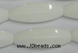 CPB82 15.5 inches 15*40mm rice white porcelain beads wholesale