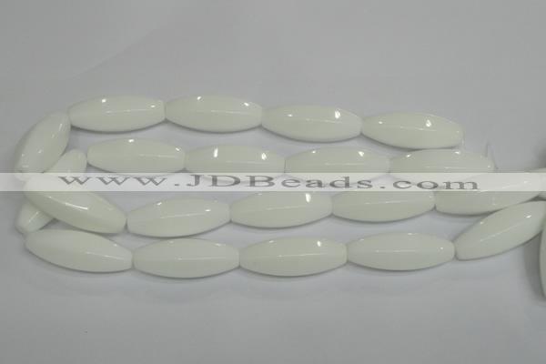 CPB82 15.5 inches 15*40mm rice white porcelain beads wholesale