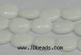 CPB85 15.5 inches 10*14mm oval white porcelain beads wholesale