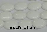 CPB86 15.5 inches 12*16mm oval white porcelain beads wholesale