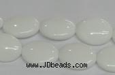 CPB87 15.5 inches 13*18mm oval white porcelain beads wholesale