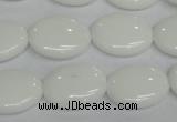 CPB88 15.5 inches 15*20mm oval white porcelain beads wholesale