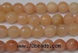 CPE12 15.5 inches 8mm faceted round peach stone beads wholesale