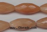 CPE20 15.5 inches 13*30mm faceted rice peach stone beads wholesale