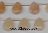 CPE22 Top-drilled 12*16mm flat teardrop peach stone beads wholesale