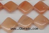 CPE24 15.5 inches 14*14mm diamond peach stone beads wholesale