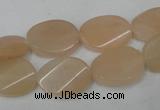 CPI157 15.5 inches 13*18mm twisted oval pink aventurine jade beads