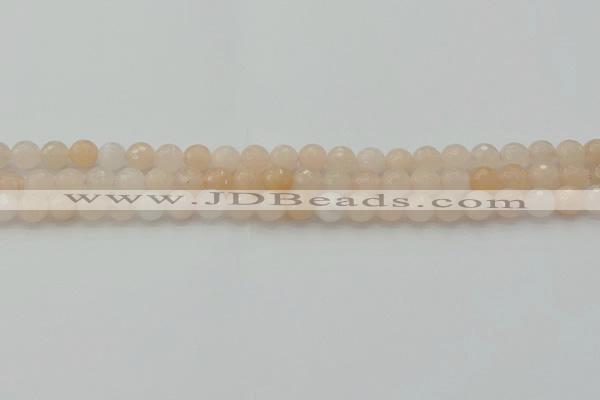 CPI210 15.5 inches 4mm faceted round pink aventurine jade beads