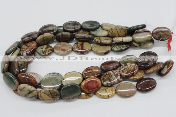 CPJ04 15.5 inches 18*25mm oval picasso jasper beads wholesale