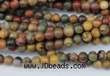 CPJ151 15.5 inches 4mm round picasso jasper gemstone beads