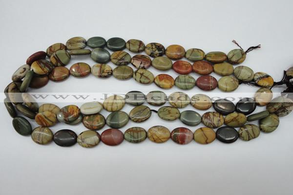 CPJ165 15.5 inches 12*16mm oval picasso jasper gemstone beads