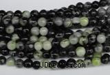 CPJ201 15.5 inches 4mm round green picasso jasper beads