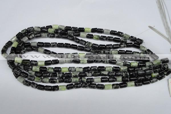 CPJ210 15.5 inches 6*9mm column green picasso jasper beads