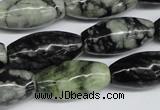 CPJ211 15.5 inches 12*24mm rice green picasso jasper beads