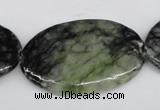 CPJ221 15.5 inches 25*40mm oval green picasso jasper beads