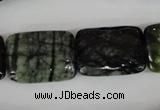 CPJ233 15.5 inches 18*25mm rectangle green picasso jasper beads