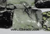 CPJ235 15.5 inches 25*30mm rectangle green picasso jasper beads