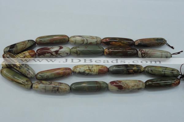 CPJ26 15.5 inches 13*40mm cylinder picasso jasper beads wholesale