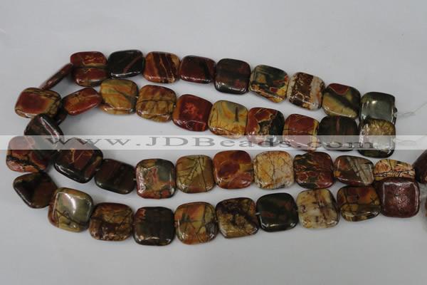 CPJ362 15.5 inches 20*20mm square picasso jasper gemstone beads