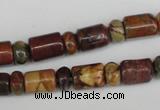 CPJ367 15.5 inches 5*8mm rondelle & 8*10mm tube picasso jasper beads