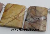 CPJ377 Top drilled 22*26mm trapezoid picasso jasper beads