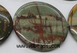 CPJ39 15.5 inches 55mm flat round picasso jasper beads wholesale